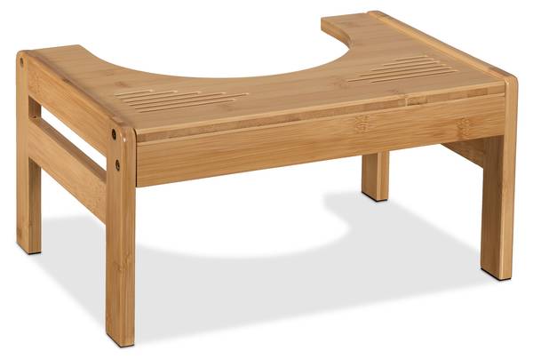 Toilettenhocker aus Bambus Braun - Silikon - 42 x 21 x 30 cm