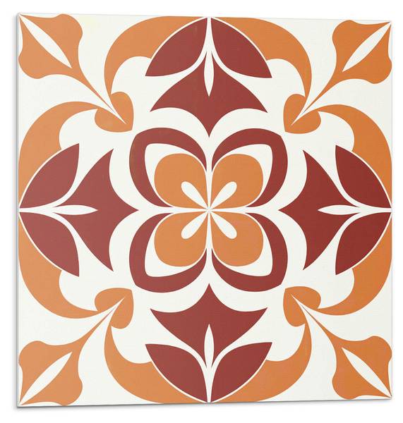 Fliesen Blumenranke 4er Set 50 x 50 cm