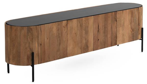 TV-meubels  11385 bruin - deels massief hout - 40 x 52 x 180 cm