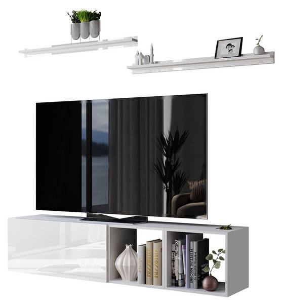 TV-Lowboard Boxing 17 Weiß - Holzwerkstoff - 180 x 40 x 38 cm