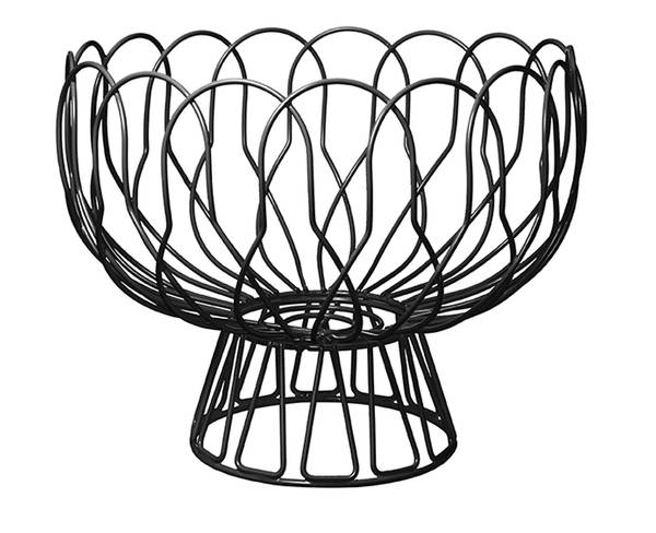 Obstschale Wired Schwarz - Eisen - 25 x 22 x 25 cm