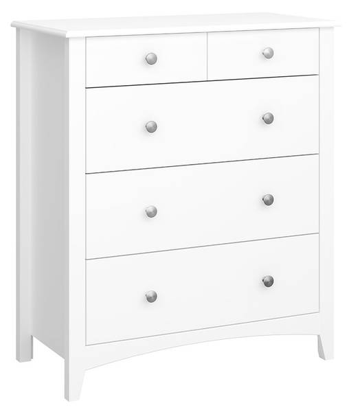 Commode Mulon Blanc - En partie en bois massif - 80 x 85 x 40 cm
