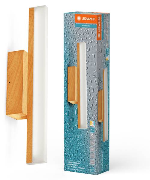 Badezimmerleuchte Orbis Mirror Braun - Aluminium - Acrylglas - 9 x 6 x 40 cm