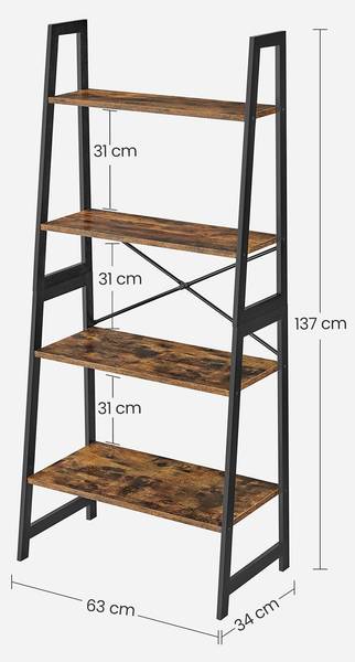 Bücherregal Kampala Braun - Bambus - 34 x 137 x 63 cm