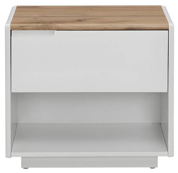 Table de chevet AMANI Beige - En partie en bois massif - 40 x 50 x 55 cm