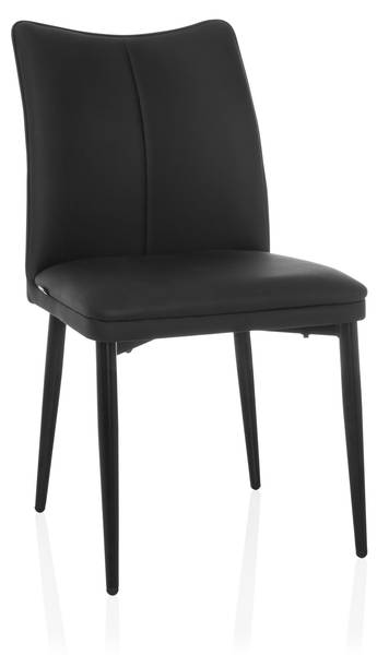 Esszimmerstuhl VISETO Schwarz - Flachgewebe - Polyester - Kunstleder - 61 x 87 x 47 cm