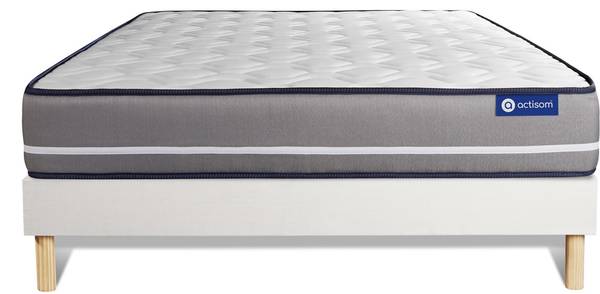 Bettgestell und Matratze Actilatex pur Weiß - Massivholz - 120 x 49 x 195 cm