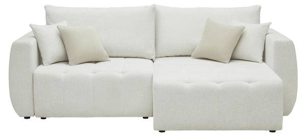 Schlafsofa BOLOGNA Weiß - Textil - 245 x 90 x 104 cm