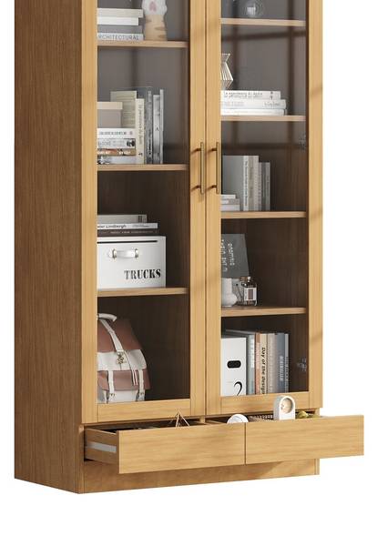 Standvitrine SHEFWoody Ⅵ Braun - Holzwerkstoff - 40 x 160 x 80 cm