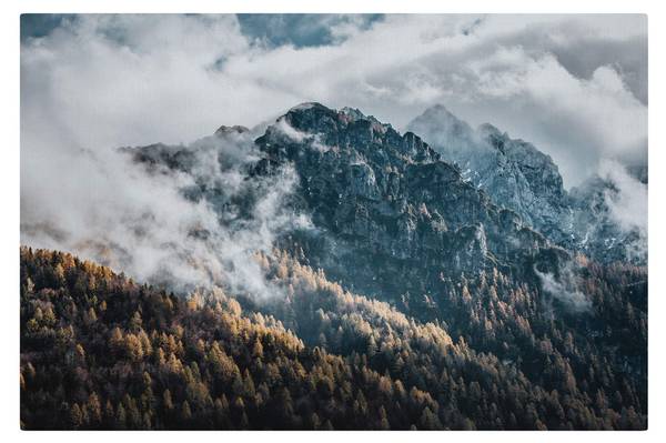 Akustikbild Berge Herbstmorgen 70 x 50 cm