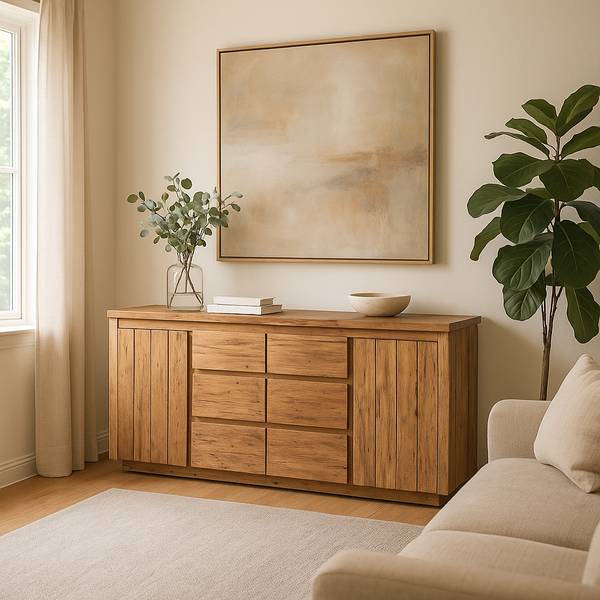 Sideboard Bridge Braun - Massivholz - 50 x 90 x 200 cm