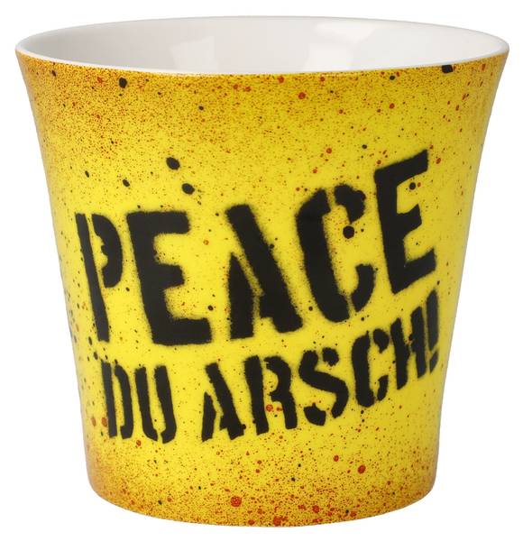 Tasse Frank Hummel Peace du Arsch Porzellan - 11 x 10 x 13 cm