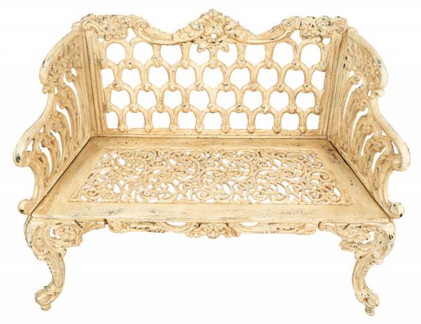 Banc de jardin OPERA Blanc - Fonte - 48 x 89 x 112 cm