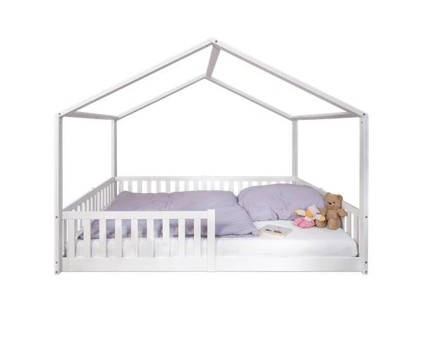 Boden-/Hausbett 101026 Weiß - Massivholz - 140 x 161 x 200 cm
