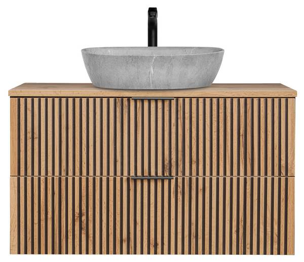 Waschbeckenschrank XANTEN-56-235 Braun - Holzwerkstoff - 101 x 73 x 47 cm