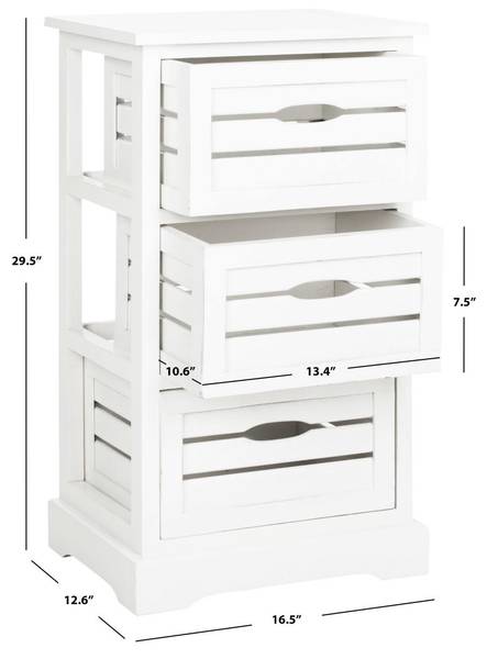 Kommode Molly Kiefer massiv - Weiß