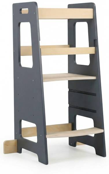 Höhenverstellbarer Lernturm Braun - Grau - Holzwerkstoff - 40 x 90 x 44 cm