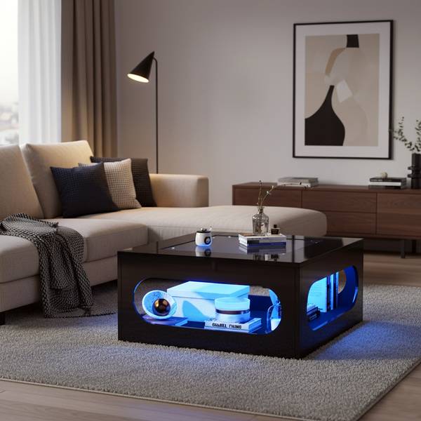 Couchtisch Polygontile Schwarz - Holzwerkstoff - 70 x 35 x 70 cm