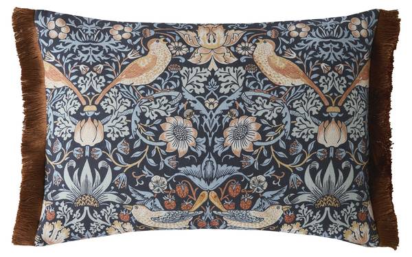 Zierkissen Erdbeerdieb Blau - Baumwollstoff - 60 x 40 x 2 cm