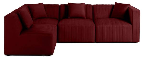 Ecksofa NOVA Rot - Samt - 269 x 74 x 178 cm