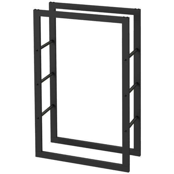 Kaminholzregal H4H Schwarz - Metall - 25 x 100 x 60 cm
