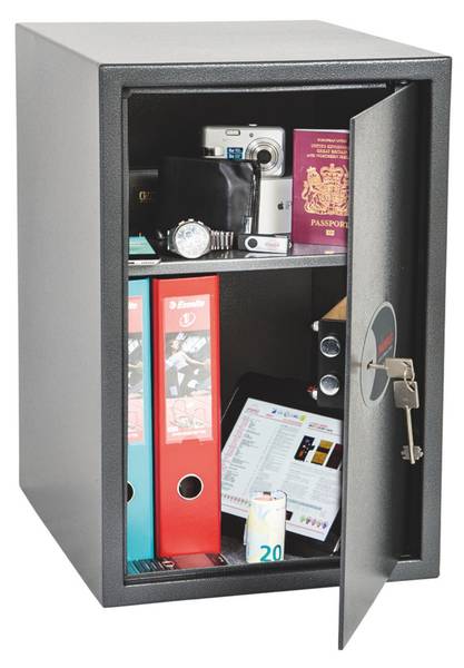 Sicherheitstresor SS0805K Grau - Stahl - 37 x 56 x 45 cm