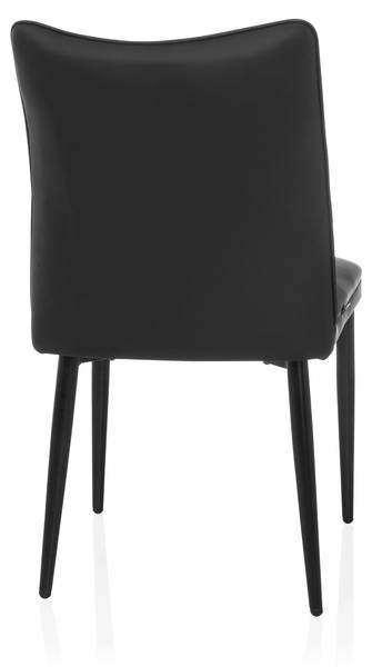Esszimmerstuhl VISETO Schwarz - Flachgewebe - Polyester - Kunstleder - 61 x 87 x 47 cm