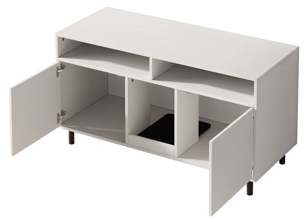 Katzentoiletten-Schrank CP09 Weiß - Holzwerkstoff - 66 x 66 x 120 cm