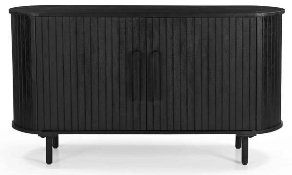 Kommode Schwarz Schwarz - Massivholz - 140 x 76 x 45 cm