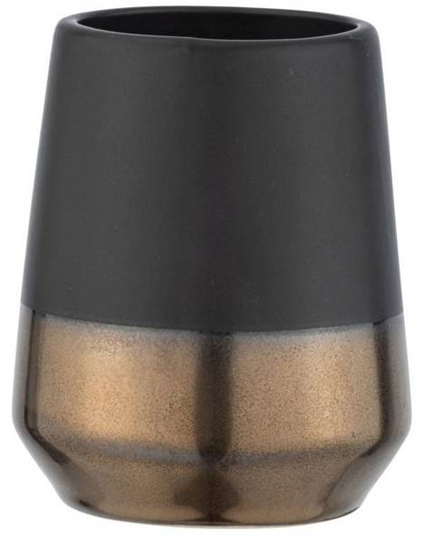 Zahnputzbecher BRANDOL Schwarz - Keramik - 8 x 10 x 8 cm