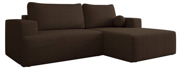 Ecksofa Mivo Cord Braun - Ecke davorstehend rechts