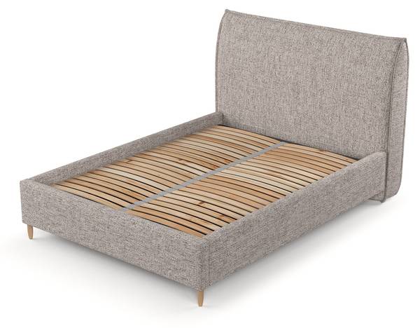 Polsterbett MIRA mit Stauraum Stoff Neve Steingrau - Liegefläche Breite: 120 cm