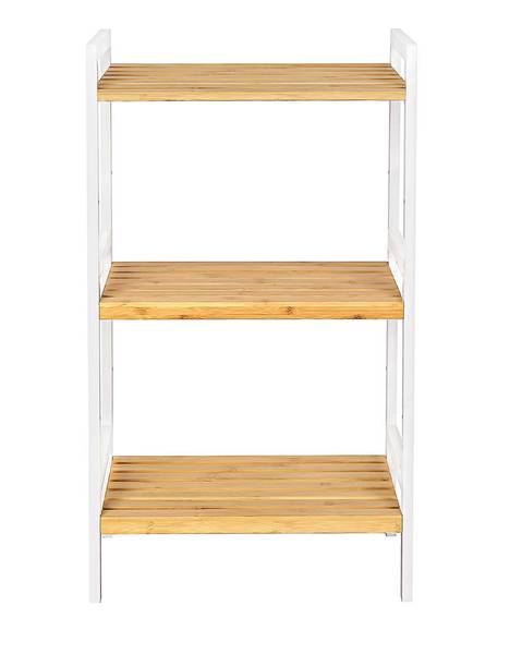 Standregal Küchenregal Akron Weiß - Bambus - 32 x 80 x 45 cm