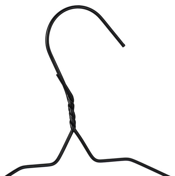Schwarze Drahtbügel 48er Set Schwarz - Eisen - 41 x 21 x 1 cm