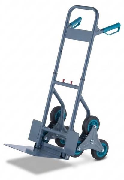 Treppensackkarre 200 kg Schwarz - Blau - Grau - Stahl - 49 x 113 x 66 cm