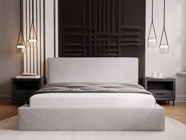 Polsterbett MONACO Hellgrau - Liegefläche Breite: 120 cm