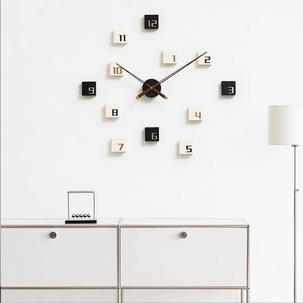 Wanduhr THE CONTRAST Schwarz - Weiß - Holzwerkstoff - 83 x 76 x 4 cm