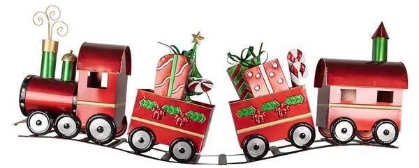 Weihnachtsdekoration Zug Xmas&Kameron Rot - Metall - 24 x 52 x 140 cm