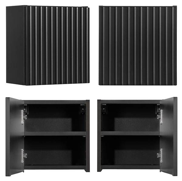 Hängeschrank NEWPORT-56-8 Schwarz - Holzwerkstoff - 30 x 30 x 19 cm