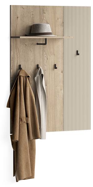 Wandkapstok Puerto 62740 beige - bruin - plaatmateriaal op houtbasis - 86 x 120 x 22 cm