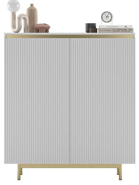 Highboard SELENE Gold - Weiß - Gold