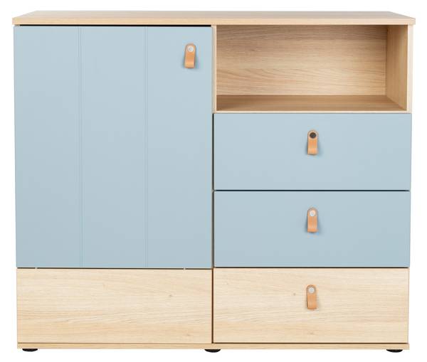 Wickelkommode Roofy mit Self-Soft-Close Braun - Grün - Holzverbundwerkstoff - 101 x 94 x 77 cm