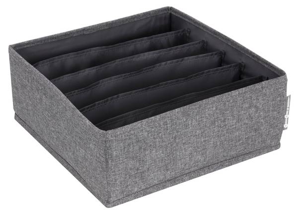 Organizer 6 Fächer breit SOFT Grau - Textil - 29 x 11 x 29 cm