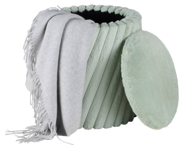 Hocker CADY Grün - Holzwerkstoff - Textil - 37 x 40 x 37 cm