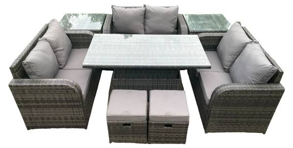 GARTENSET A(8er-Set) Grau - Webstoff - 80 x 68 x 140 cm