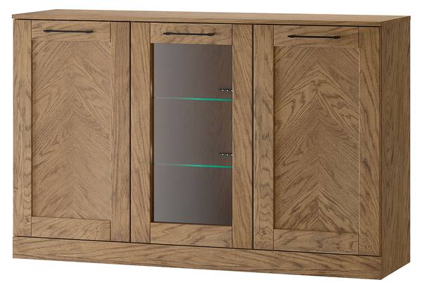 Standvitrine COZY Braun - Stahl - 140 x 90 x 42 cm