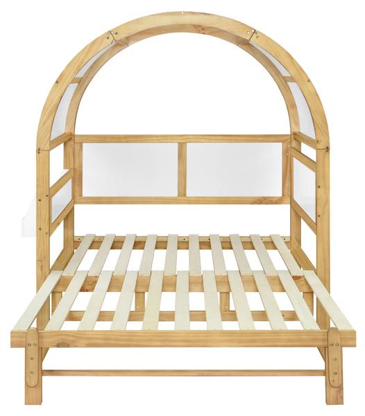 Kinderbett Daisy Braun - Weiß - Kiefer - 162 x 177 x 207 cm