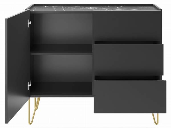 Sideboard HARMON KSZ97 Schwarz - Holzwerkstoff - 97 x 83 x 37 cm