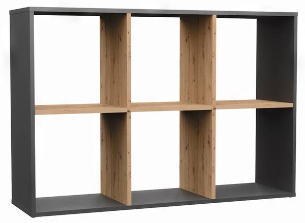 Büchregal Cubao Anthrazit - Eiche Dekor
