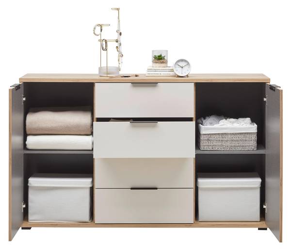Kommode RABINA Beige - Braun - Holzwerkstoff - 150 x 91 x 38 cm